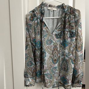 Loft floral long sleeve blouse